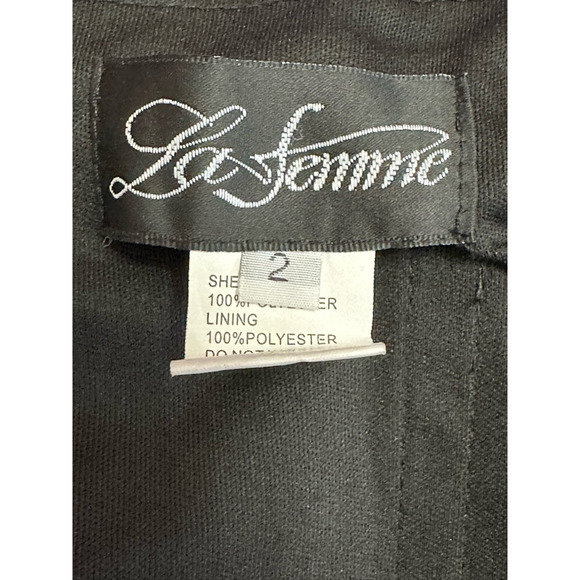 La Femme Maxi Gown Dress Off Shoulder Ruched Sleeveless Zip Black Women's 2 NWT - Picture 8 of 8